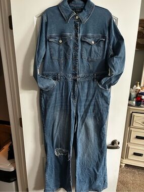 Eloquii Blue Denim Jumpsuit